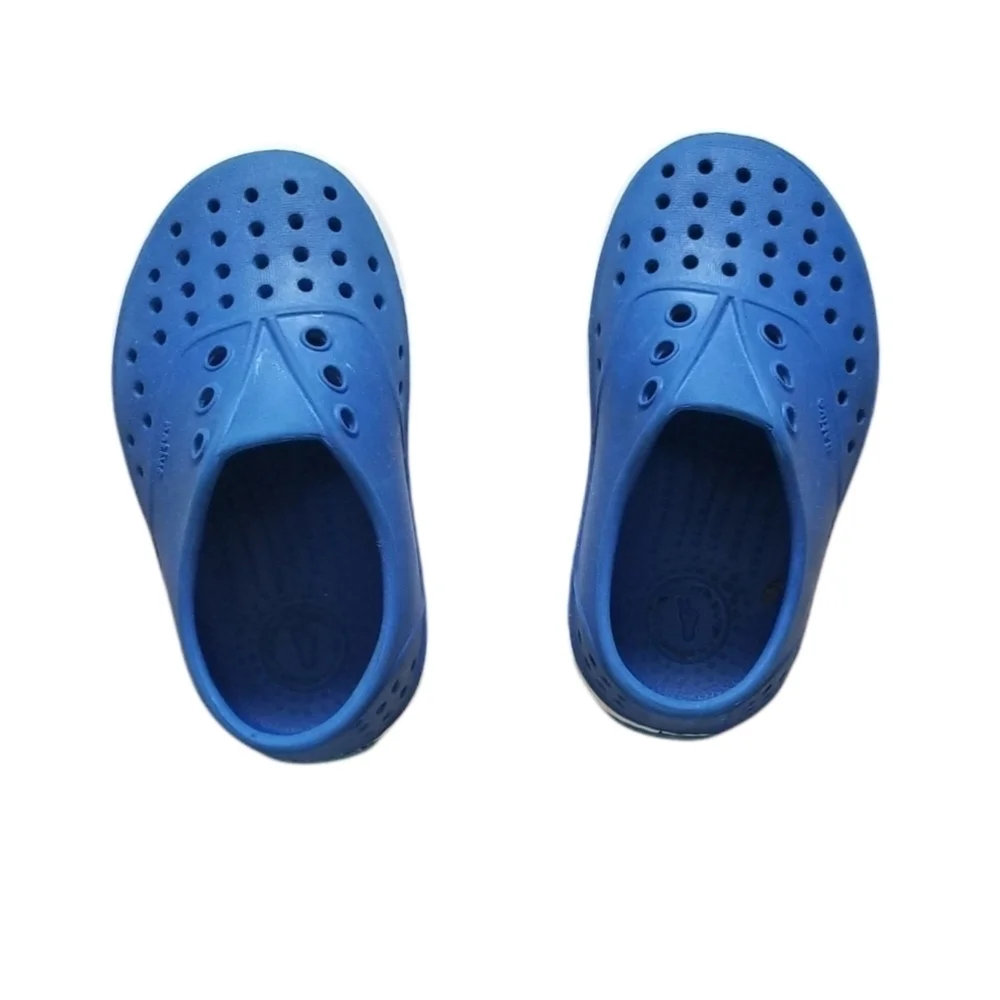 Childrens Native Victoria Blue Shell White Miller Shoes Size C6
